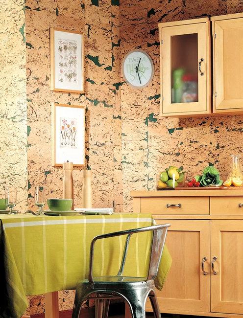 natural sustainable material cork wall design ideas