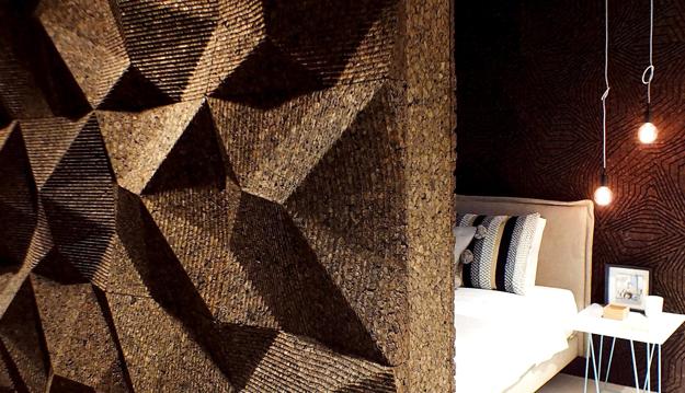 natural sustainable material cork wall design ideas