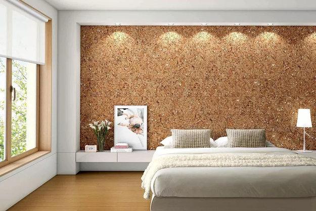 cork wall design bedroom decoraitng