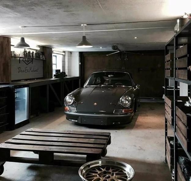 garage interiors furnishings lights