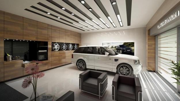 garage interiors furnishings lights