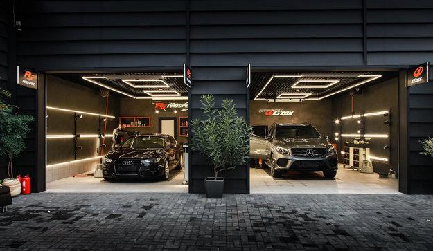 garage interiors furnishings lights