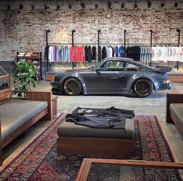 garage interiors furnishings lights
