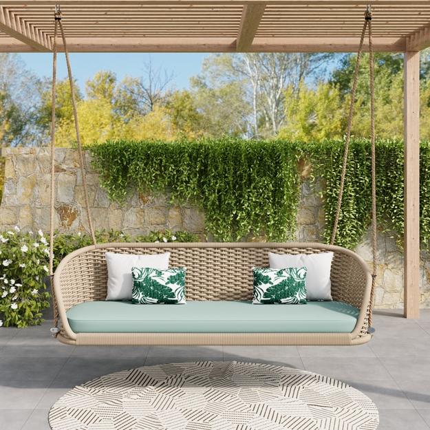 garden structures swing benches backyard ideas