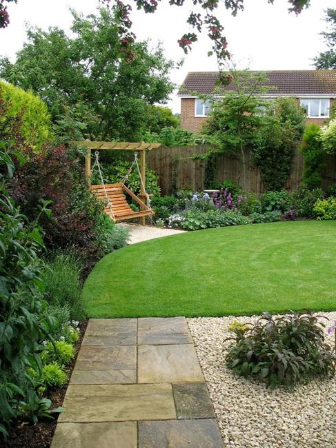 garden structures swing benches backyard ideas