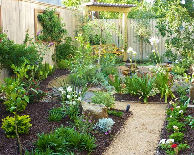 garden structures swing benches backyard ideas