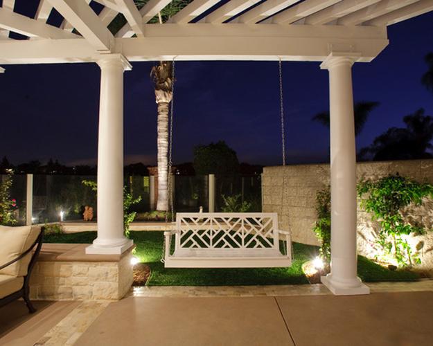 garden structures swing benches backyard ideas