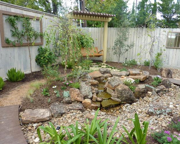 garden structures swing benches backyard ideas
