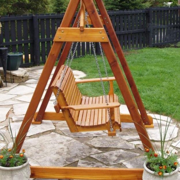 garden structures swing benches backyard ideas