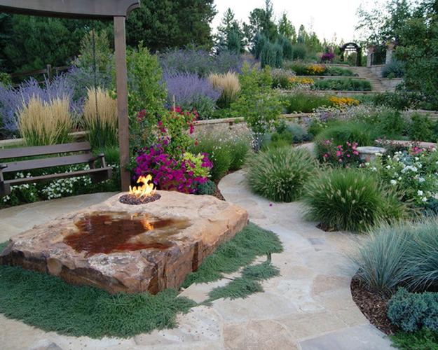 beautiful garden paths around fire pit