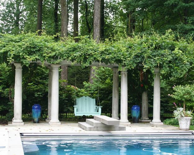 garden structures swing benches backyard ideas