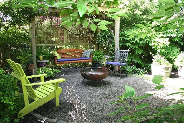 garden structures swing benches backyard ideas