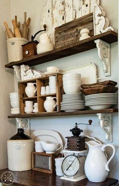 wall shelves kitchen organization