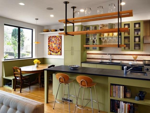 modern open kitchen shelf design ideas tableware displays