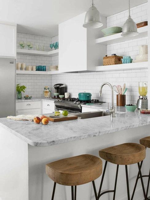 modern open kitchen shelf design ideas tableware displays