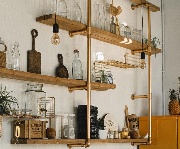 modern open kitchen shelf design ideas tableware displays
