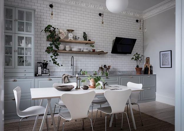 wooden shelves