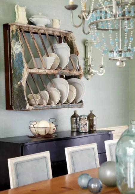 vintage style wooden shelves
