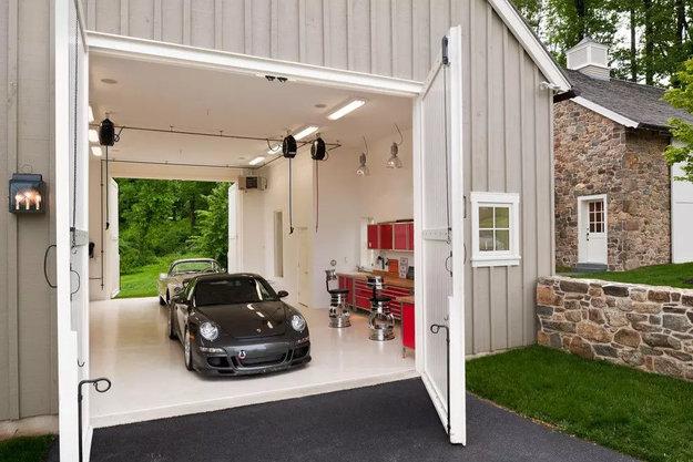 garage interiors furnishings lights