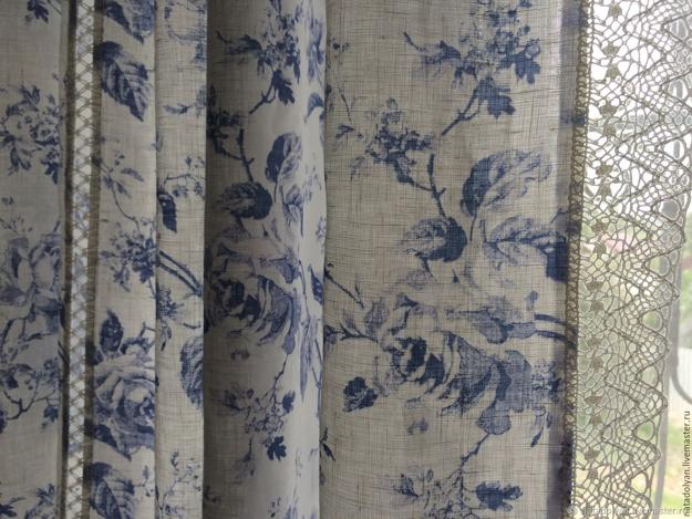 blue floral curtains