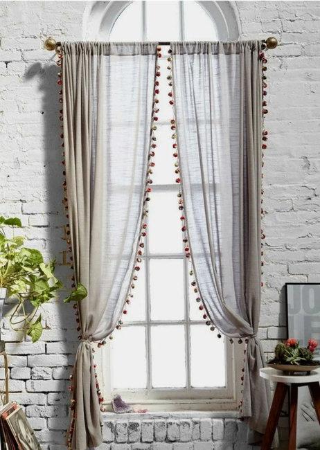 semi sheer linen window treatments