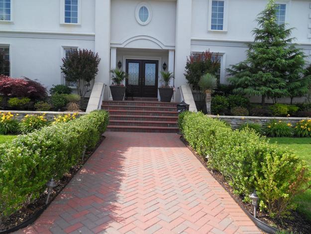 brick walkway staircase design