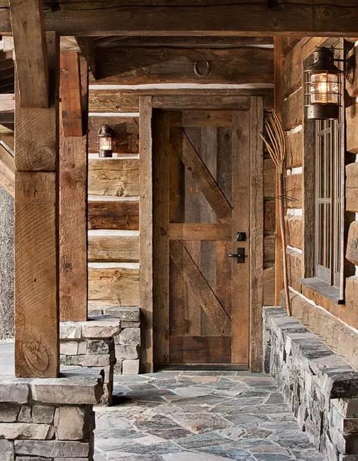 rustic wood door