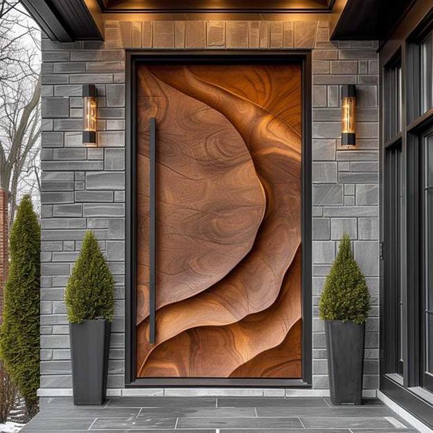 carved wood front door