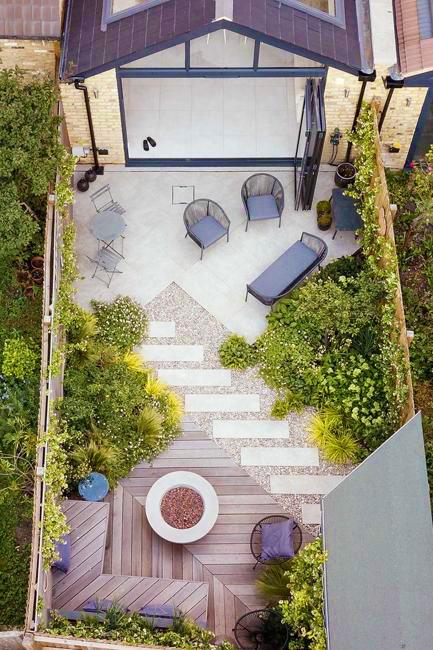 narrow long backyard design