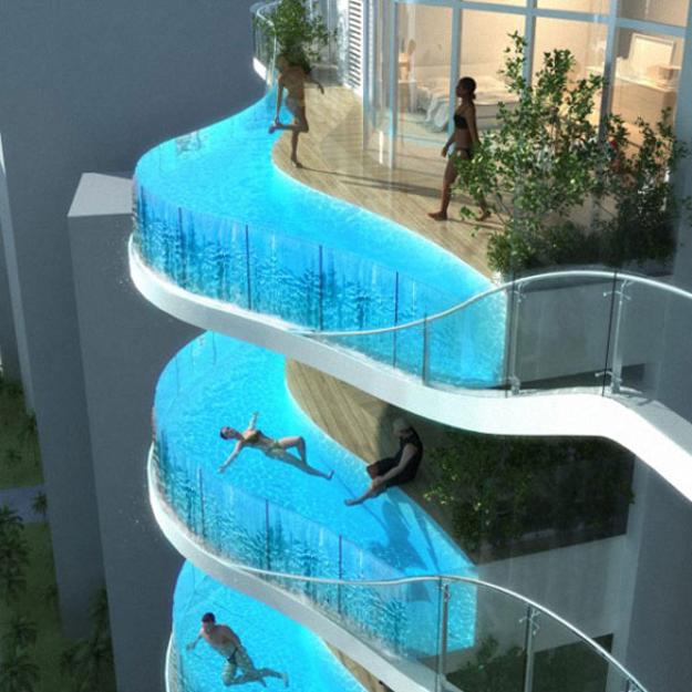 unique water features swimming pool designs