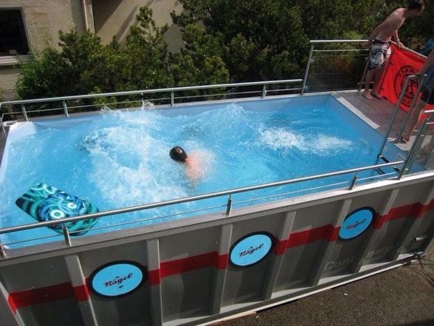 recycling metal container swimming pool