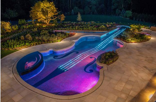 unique water features swimming pool designs