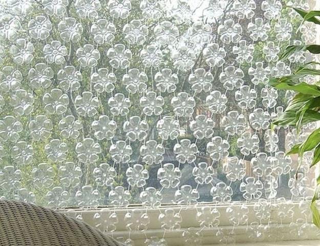 recycling plastic bottles for screen curtain
