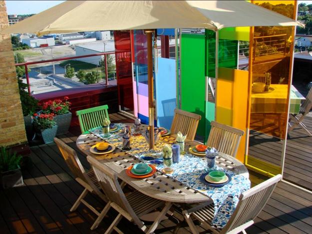 colorful plastic panels