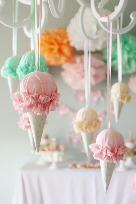 ice cream hanging party decorations