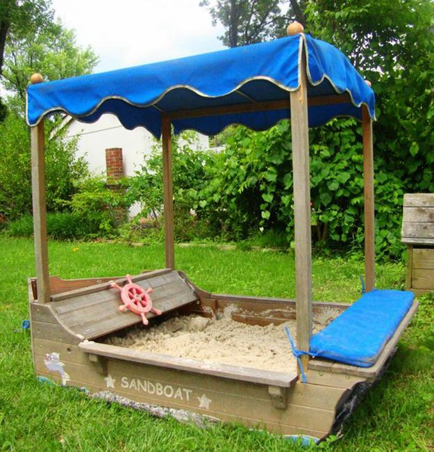 wooden sandbox canopy