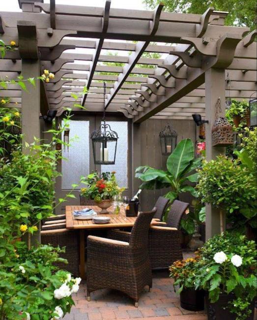 beautiful wood pergola