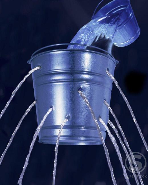metal bucket waterfall