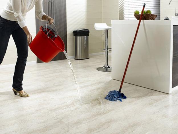 woman washing floors
