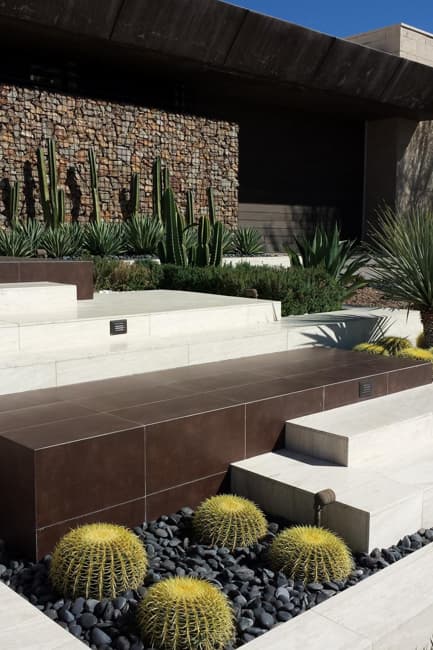 tiles rocks straight lines yard landscaping