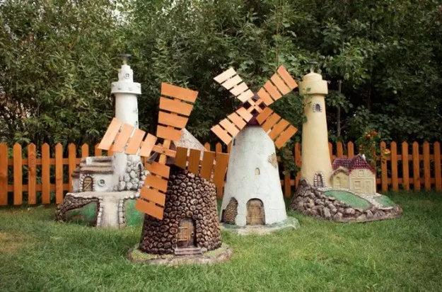 miniature windmills watermills diy garden decorations