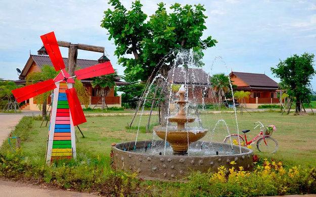 garden water fountain windmill