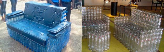 reuse recycle bottles garden furniture