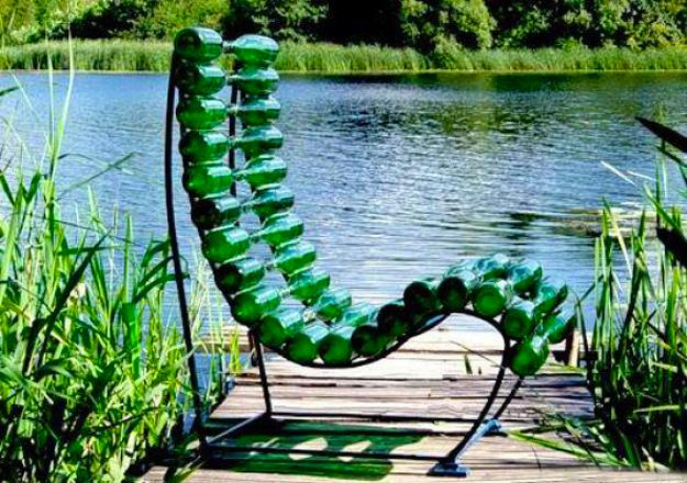 reuse recycle bottles garden furniture