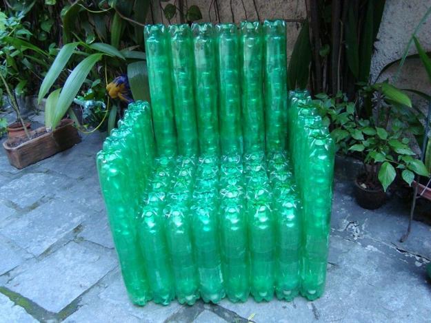 reuse recycle bottles garden furniture