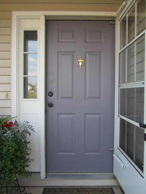 modern gray paint color front door decoration