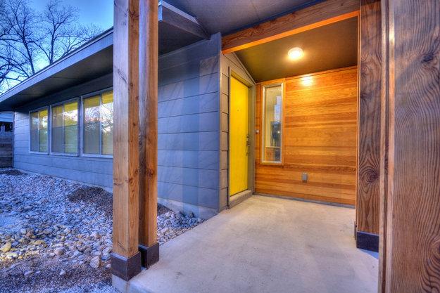 wooden front door contemporary style