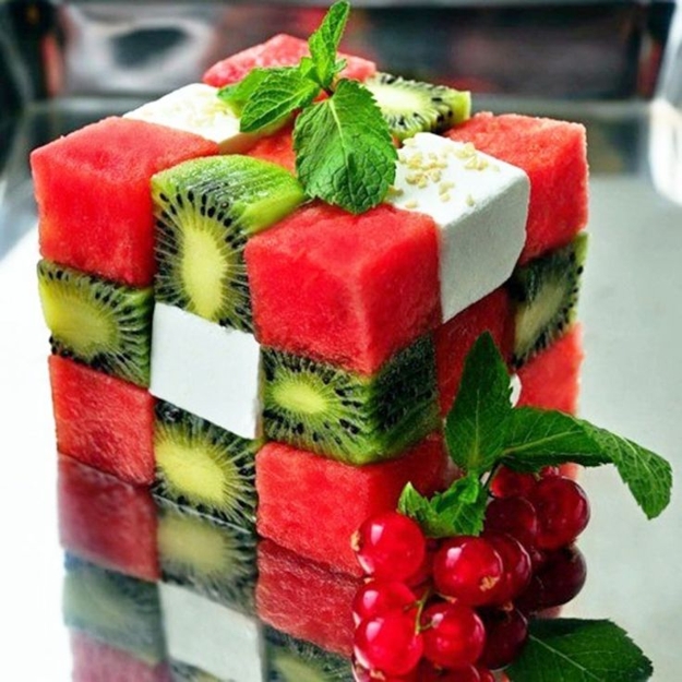 colorful watermelon pyramid