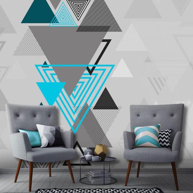 triangles modern wallpaper interior design