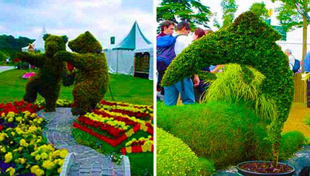 creative topiary themes unique yard decorations